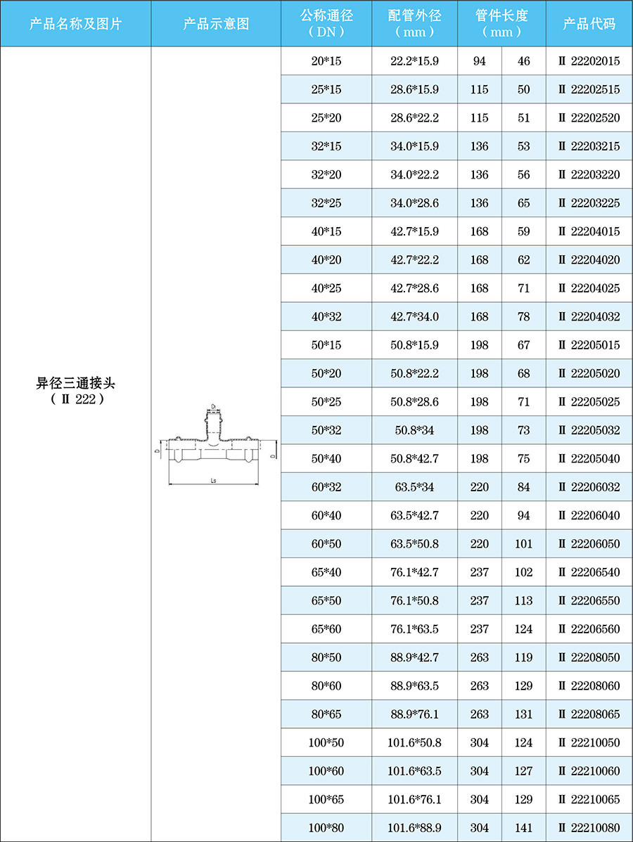 异径三通接头