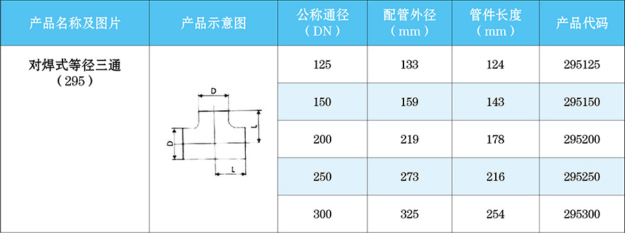 对焊式等径三通